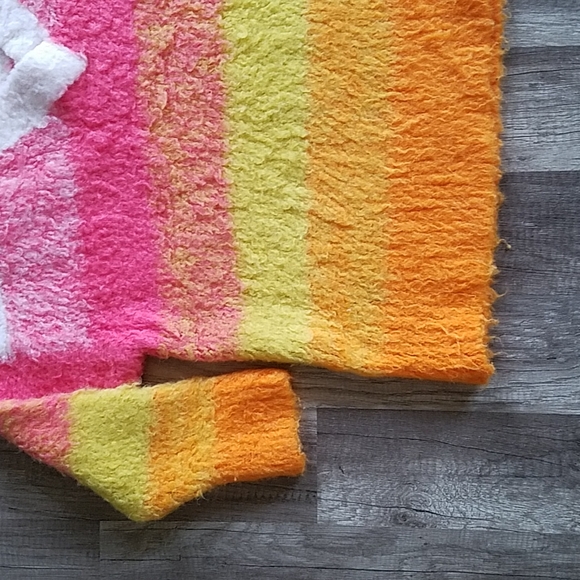 Anthropologie Simone Fuzzy Multicolor Watercolor Wool Alpaca Sweater XSP - Picture 9 of 12